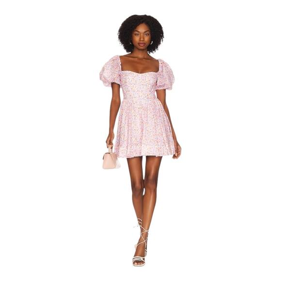 Bardot Kiah Corset Mini Dress From Revolve In Spring Floral - Picture 1 of 7